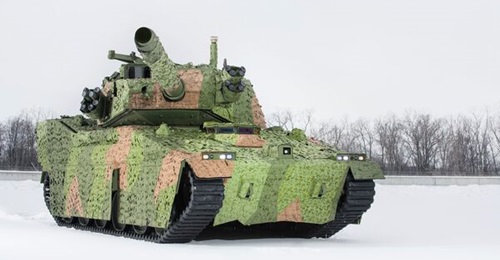 A representation of BAE Systems' MPF prototype that is designed for three crew members.