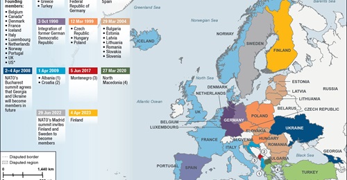 NATO enlargement from 1952 to the present.