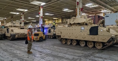 Leonardo DRS makes equipment for Bradley fighting vehicles, shown here.
