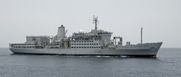 Three RFA vessels are among the Royal Navy ships being advertised for sale, including ex-RFA Fort Austin (pictured), which is now laid up in Birkenhead with sister ship ex-RFA 
        
        .