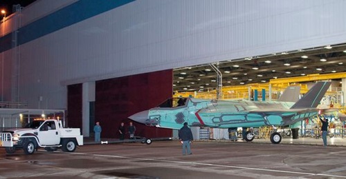 The UK's first F-35 rolls out of Lockheed Martin's factory in Fort Worth, Texas, in the US in 2011.
