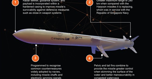 Main features of the Blue Spear missile.