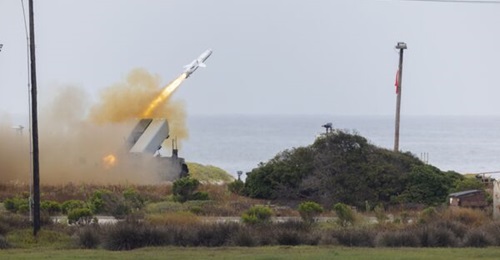 US Marine Corps fires the Navy Marine Expeditionary Ship Interdiction System at Naval Air Station Point Mugu, California, on 28 June 2023.