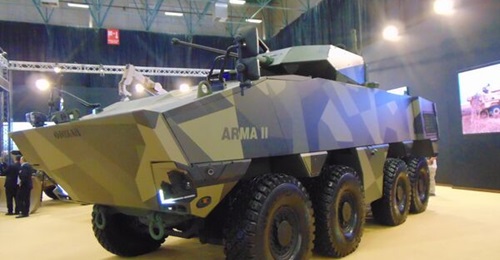Otokar unveiled an Arma II IFV with Turkey's first indigenously produced powerpack for 8×8 vehicles at IDEF 2023.