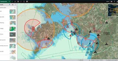 A screenshot of Systematic's SitaWare Maritime command-and-control software, which is being procured for the German Navy.