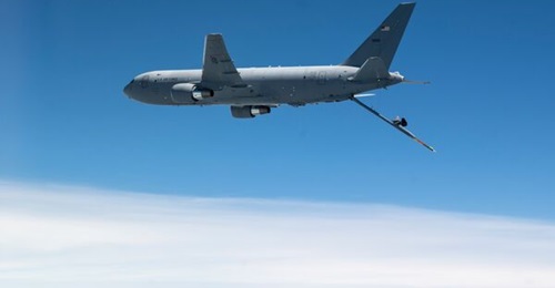 A KC-46A Pegasus assigned to the 916th Air Refueling Wing at Seymour Johnson Air Force Base, North Carolina. The KC-135 Recapitalisation plan may be an uncontested KC-46 purchase, but recent comments suggest otherwise.