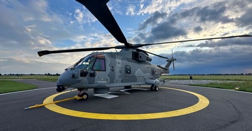 The first of four AW101 Merlin ASW helicopters arrived in Poland on 7 August.