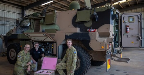 The Australian Army has equipped some of its Bushmaster 4×4 protected mobility vehicles with satcom systems as part of an ongoing programme to enhance battlefield telecommunications.