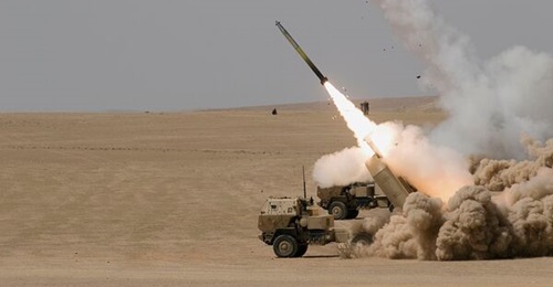 The HIMARS, pictured above from a US Army exercise, can hit targets at a range of 70 km using the Multiple Launch Rocket System Family of Munitions, both guided and unguided, and 300 km with the MGM-142 Army Tactical Missile System.