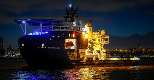is being converted into the first of two planned Multi-Role Ocean Surveillance ships for underwater surveillance and seabed warfare to be operated by the Royal Fleet Auxiliary.