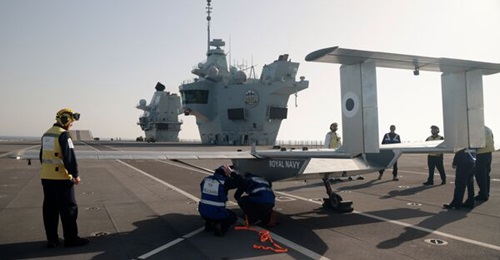 The HCMC air vehicle on the deck of HMS 
        
        .