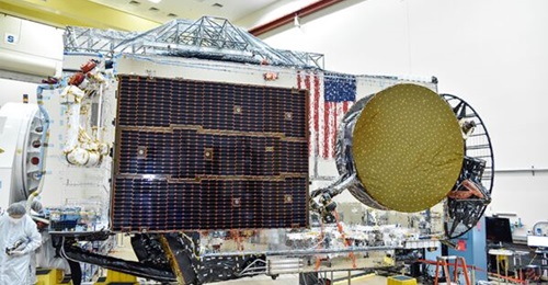 Hughes' Jupiter 3 commercial satellite spacecraft is pictured above. The LEO spacecraft being developed for the USSF will likely be similar in size, according to company officials.