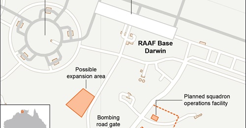 The site of the planned USAF squadron operations centre at RAAF Base Darwin.