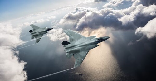 An artist's impression of the future fighter aircraft that Italy, Japan, and the UK are developing under the GCAP programme.