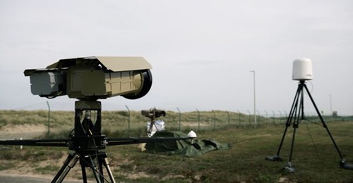 A trial to standardise the assessment of C-UAS technologies was held in Belgium in October 2023. Pictured here are OpenWorks Vision Flex optical detection capability and the Iris system from Robin Radar.
