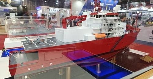 NPo
        
        , pictured as a scale model, will contribute to the Brazilian Antarctic Program.