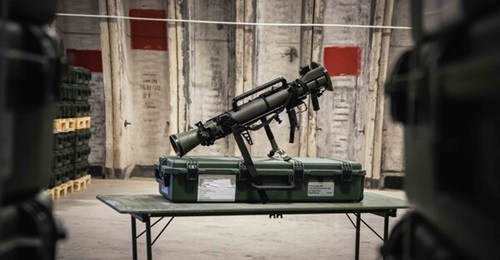 The Carl-Gustaf M4 (pictured above) is an 84 mm, shoulder-fired, one-manportable, breech-loaded, percussion-fired, recoilless rifle.