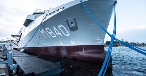 the first new mine-countermeasure vessel being built for the Dutch navy under the Belgian-Dutch rMCM programme.