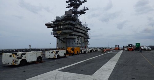Aircraft carrier USS 
        
         and its strike group are being shifted for deployment for better US force protection in the Middle East.