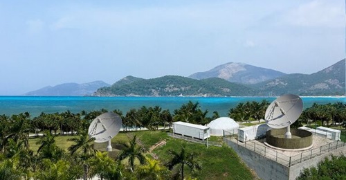 A rendering of the Relay Ground Station-Asia antenna facility to be deployed in Guam.