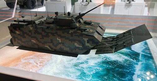 An early scale model of the KAAV-II on display at ADEX 2019.