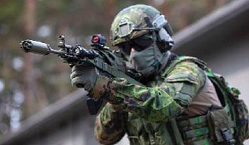 A Finnish soldier with an RK 62M3 rifle. The Finnish Army has several small arms programmes under way.