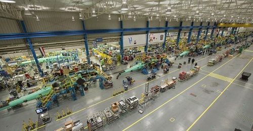 A file image of the Apache production line in Mesa, Arizona. Boeing has commenced its build of the first of 24 helicopters for Morocco.