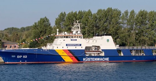 A German Potsdam-class OPV. Singapore is believed to have ordered four similar OPVs from Fassmer.
