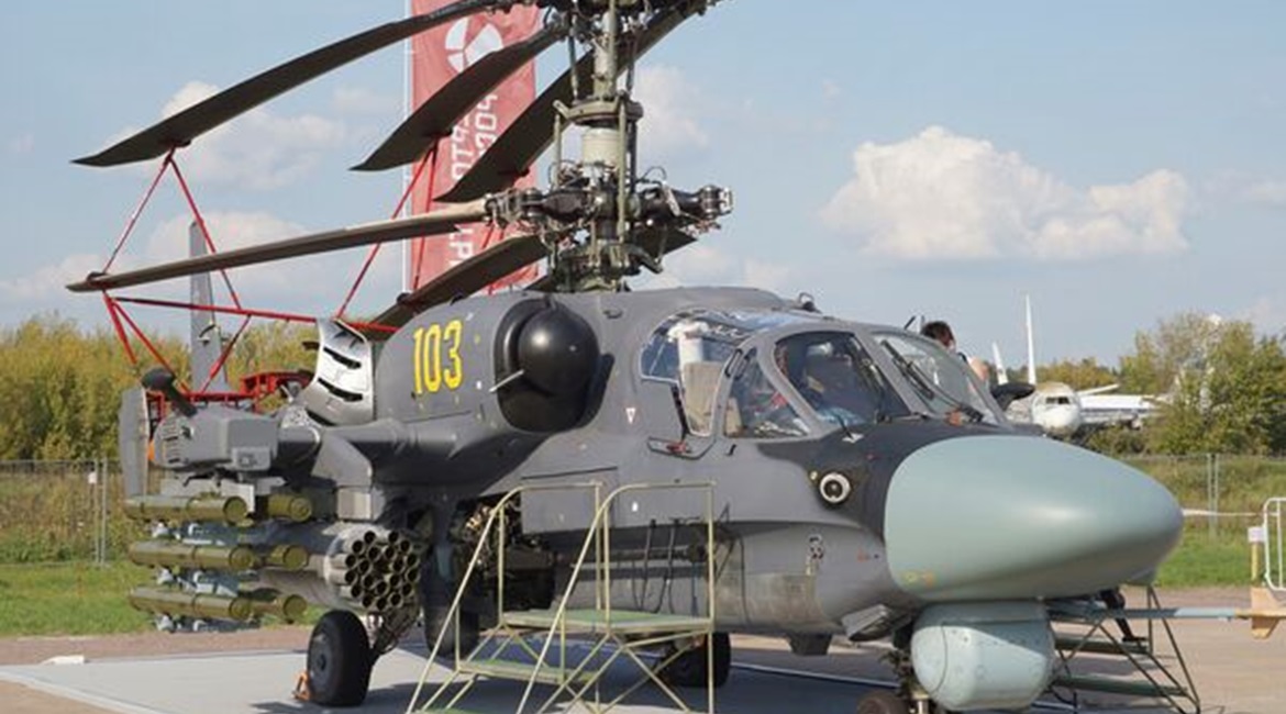The Ka-52K marinised combat helicopter.