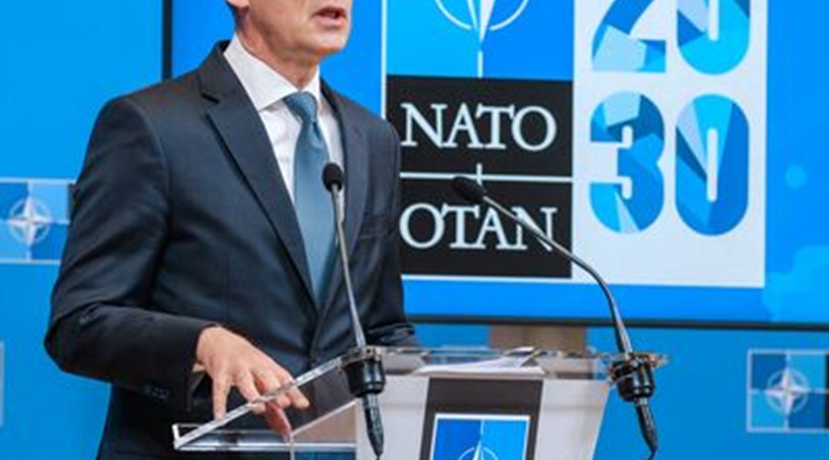 NATO Secretary-General Jens Stoltenberg holds a press conference at alliance headquarters in Brussels on 1 June.