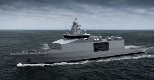 Graphic depiction of the French Navy's new offshore patrol vessel.