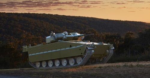 The Redback IFV (pictured above) weighs 42 tonnes and has a length, a width, and a height of 7.9 m, 3.64 m, and 3.75 m respectively. It has a maximum onroad speed of 65 km/h with a seating capacity for a crew of three and up to eight troops.
