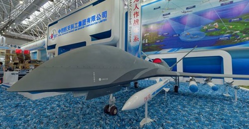 CASIC's WJ-700 Lieying medium-altitude long-endurance UAV seen at Airshow China 2018 with a range of air-to-ground and air-to-surface missiles. The company is proposing that the WJ-700 be used as a stand-off missile launch platform using targeting cues...