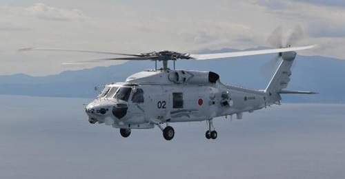 The second MHI (Sikorsky) SH-60L developmental prototype (serial no 8502) conducts a flight test.