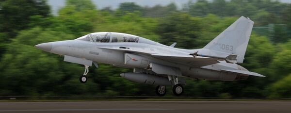 The KAI TA-50 Block 2 includes improved avionics and a radar system, in addition to the capability to integrate combat air-to-air and air-to-ground weaponry. The aircraft pictured is a TA-50 Block 1 aircraft in service with the RoKAF.