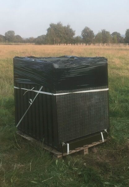 This image shows the package Universal Battle Trench on a NATO standard pallet. A single pallet provides the materials need for a four man fire trench.