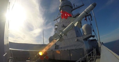 An Atmaca missile seen here being launched from the Turkish corvette TCG 
        
        . Indonesia looks set to be the first export customer of the missile.