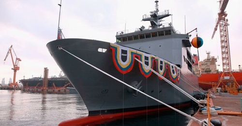 DSME held a launch ceremony for 
        
        , a new auxiliary submarine rescue ship for the Republic of Korea Navy, on 7 October at its Okpo shipyard on Geoje Island.