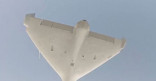 A Shahed-238 is launched from the roof of a vehicle in a still from a documentary aired on Iranian television in 2023.