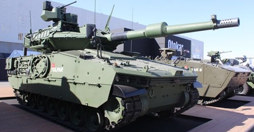 Otokar Tulpar AFV with HITFACT II 120 mm turret at WDS 2024.