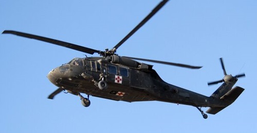 US Army Medevac UH-60L Black Hawk seen at Kandahar Airfield. DARPA is exploring new ways to produce battlefield medicines at front-line bases and outposts.