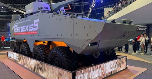 A display of the Terrex s5, which was unveiled at the Singapore Airshow 2024.