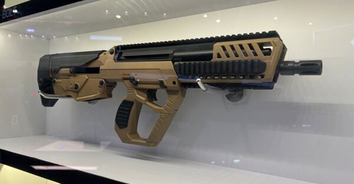 ST Engineering's Next Generation Singapore Assault Rifle, unveiled for the first time at the Singapore Airshow 2024.