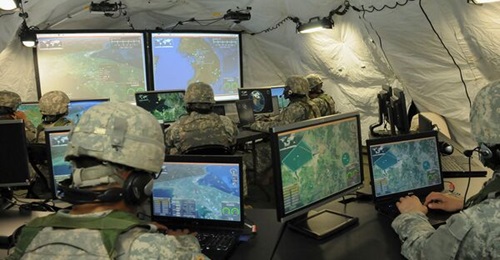 Poland signs an agreement for IBCS air and missile defence C2 capability for phase two of the Wisla programme and the Narew short-range air-defence system. Pictured is the interior of the IBCS Engagement Operations Centre, which Poland will receive und...