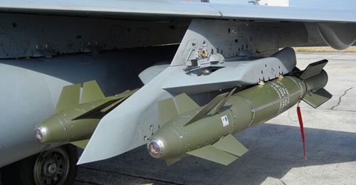 A file photo of AASM Hammer guided bombs (in their imaging infrared seeker configuration) of the type Russia now claims to have intercepted over Ukraine.