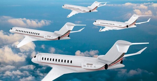 Bombardier has unveiled its Smart Services Defense programme to provide fixed cost-per-flight-hour support for its Challenger and Global families of business jets. Above is a computer-generated image of Bombardier's Global business jet family.