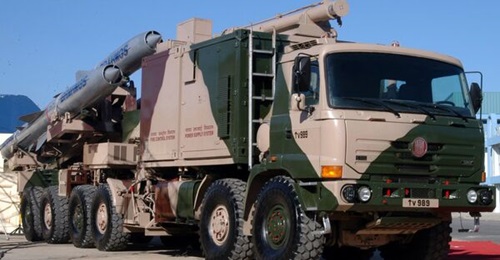 The BrahMos supersonic cruise missile system (pictured above) is armed with an anti-ship warhead of weight varying between 200 and 300 kg.