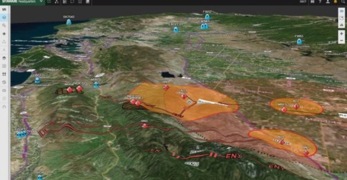 NATO has selected SitaWare HQ as its primary C2 software for land operations. Pictured is a screenshot visualising SitaWare HQ's geographic information system.