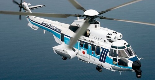 A Japan Coast Guard H225 helicopter. The service has ordered three more airframes of the type.