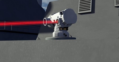 The Royal Navy is planning to deploy the DragonFire laser weapon (pictured) from one of its warships in 2027.